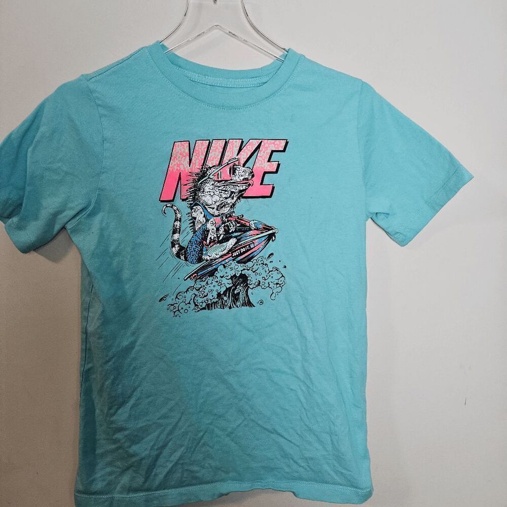 Nike Beach Sportswear Dinosaur Jetski T Shirt Boys Blue Size XL
